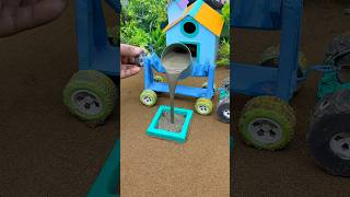 😱 Real Working Mini Tractor Making Cement Pillar | Amazing DIY Construction Machine 🚜#shorts