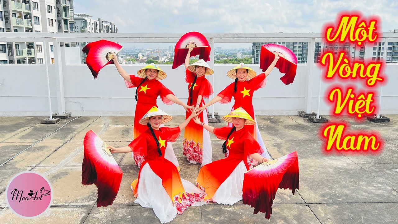 Múa Một Vòng Việt Nam - Around Vietnam (Tùng Dương) -  Bản Múa Nhóm Nón Lá và Quạt Lụa (Full 4K)