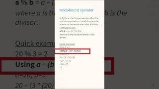 Concept of Division, Floor Division and Modulus in Python | ThinkComputer #python #programming