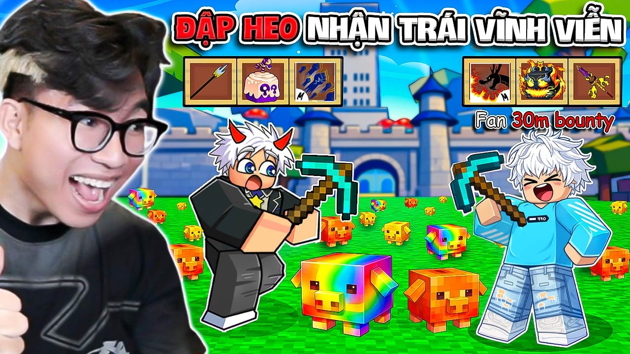 BI HUỲNH ĐẬP HEO DÙNG TIỀN ĐỔI TRÁI ÁC QUỶ PVP CÙNG FAN 30M BOUNTY TRONG BLOX FRUITS
