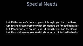 Special Needs (cover + lyrics)