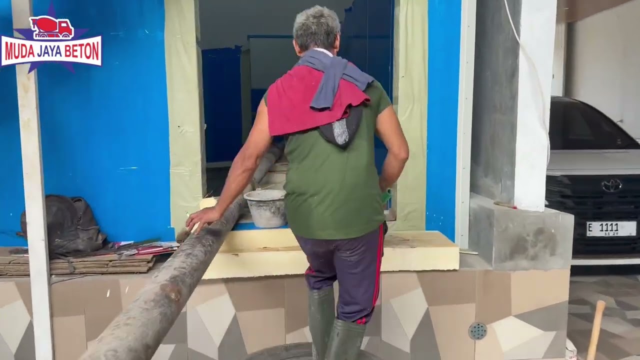 Concrete pump throwel dan floor hardener Pengecoran ruang pendingin by CV Muda jaya beton