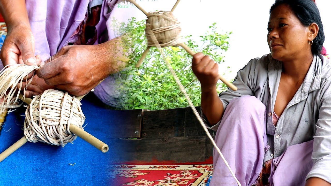 Real Existence of Rural Nepal || Rope making to tie up Cattle in the ...