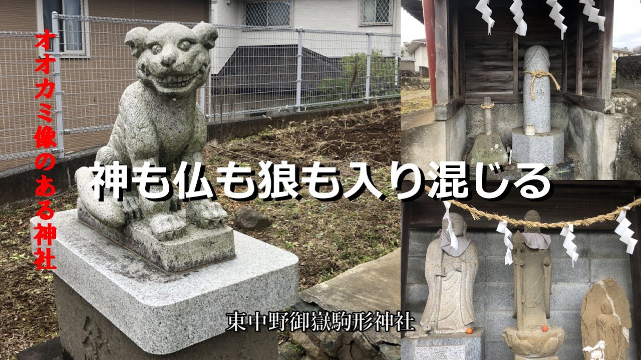 Wolf Statue] Higashinakano Ontake Komagata Shrine ~A shrine where