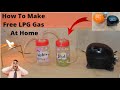 How To Make Free LPG Gas At Home With Refrigerator Compressor Petrol and Water Gas