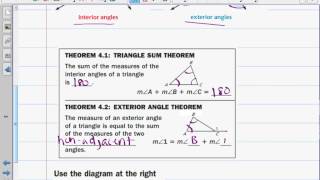 Geometry 4.1 Apply Triangle Sum Properties