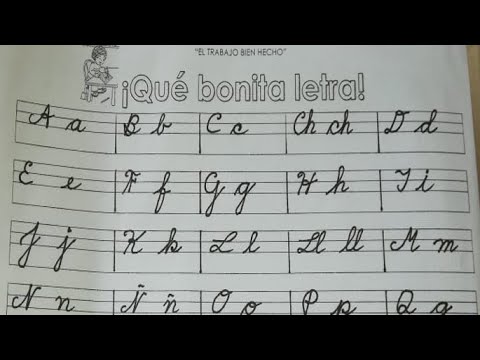 Escritura en letra cursiva del abecedario