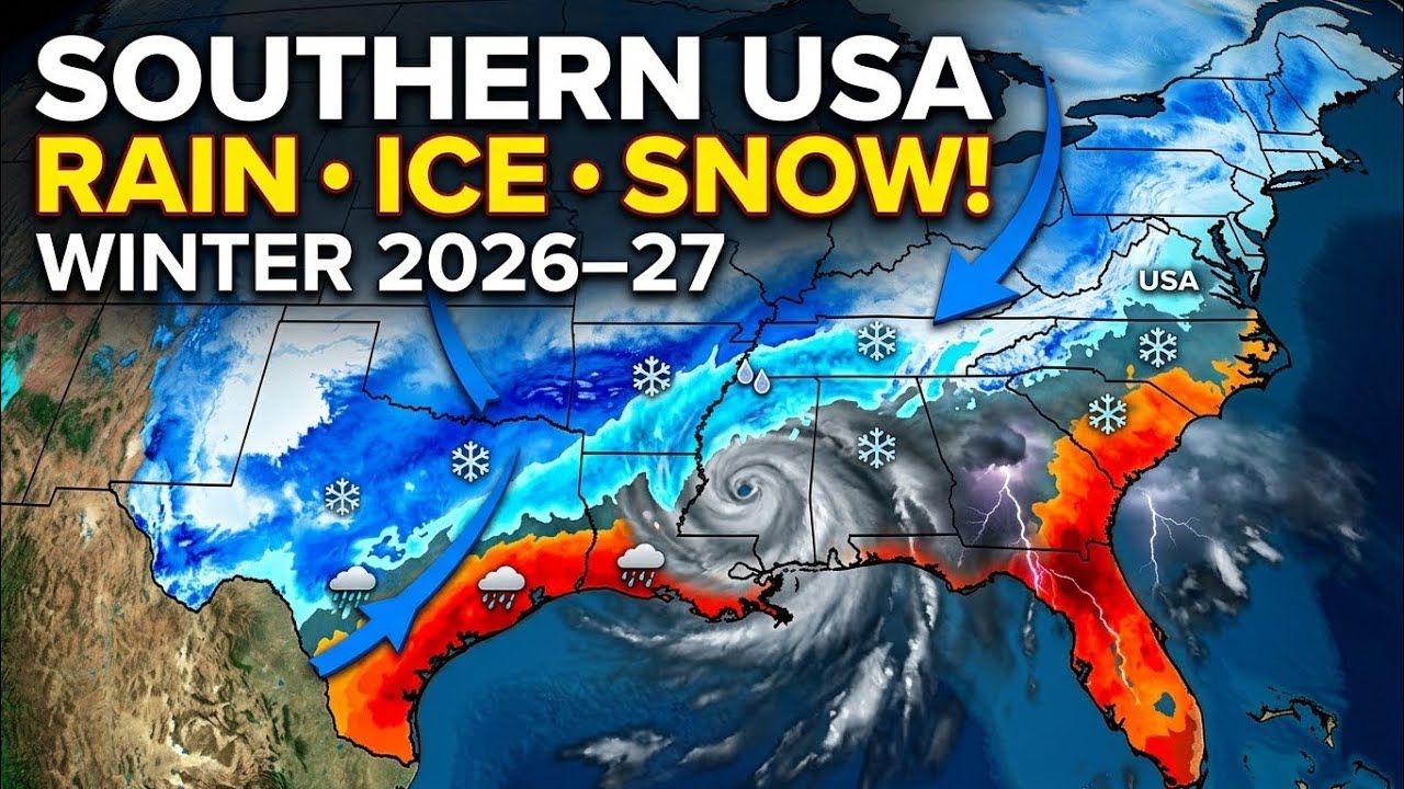 🇺🇸 Southern USA Winter 2026–27: RAIN BOMBS, ICE STORMS & SNOW