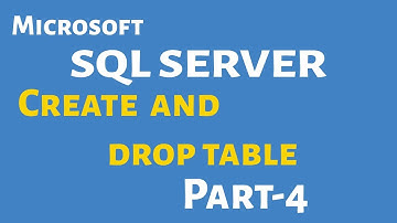 Create and Drop Table (Part-4) | SQL Server Bangla Tutorials