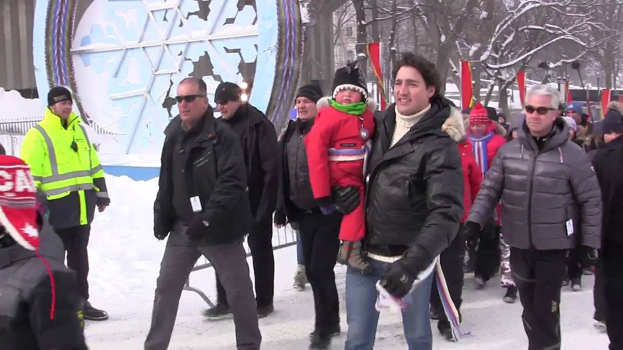 Justin Trudeau and his family visit the Carnival in Quebec City