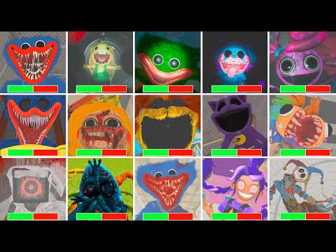 Poppy Playtime Chapter 1-2-3-4-5 - All CHASE & JUMPSCARES in BRIGHT Mode with Healthbars #17