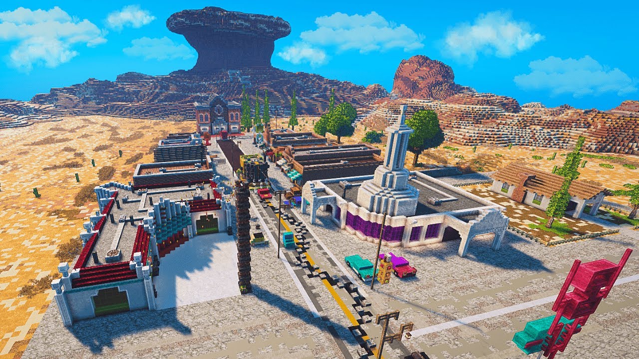 RADIATOR SPRINGS, recréation de la CELEBRE ville +14 VEHICLUES en Minecraft.