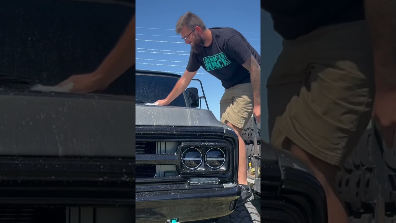 “Proper way to clean a truck”😂 