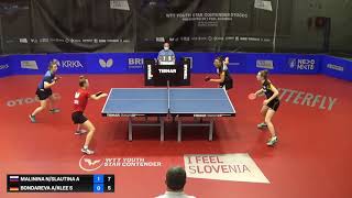 Bondareva/Klee (GER) vs Malinina/Slautina (RUS) | U19 QF | 2021 WTT Youth Star Contender Otocec Resimi