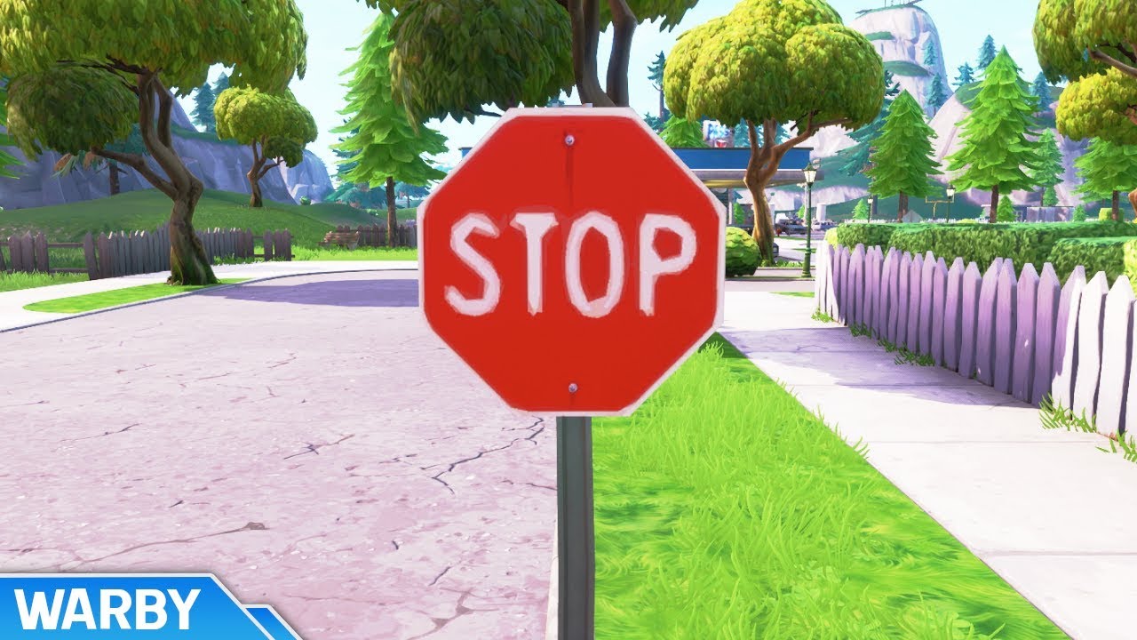 All Stop Sign Locations - Fortnite (Road Trip Mission)