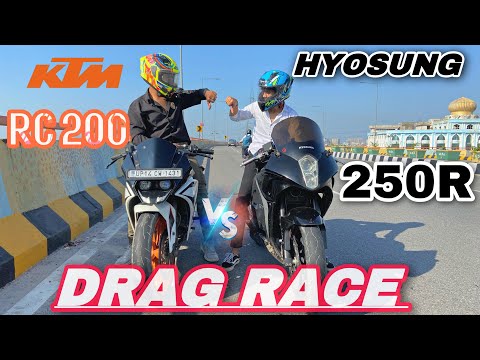 Hyosung Gt250r vs ktm Rc 200 Top End race || rc ne ye kya karwadiya🥺|Sameer sk vlogs