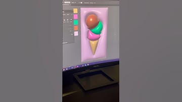 3D effect Ice cream in Adobe Illustrator #graphicdesign #adobeillustrator #3deffects #3dart