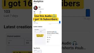 Use this Audio 🎧. I got 16 Subscribers #music #phonk #subscribers #shorts