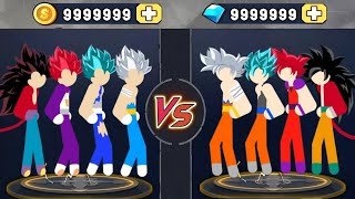 Stickman warrior Vegeta 4 forms vs Goku 4 forms || My games Studio screenshot 2