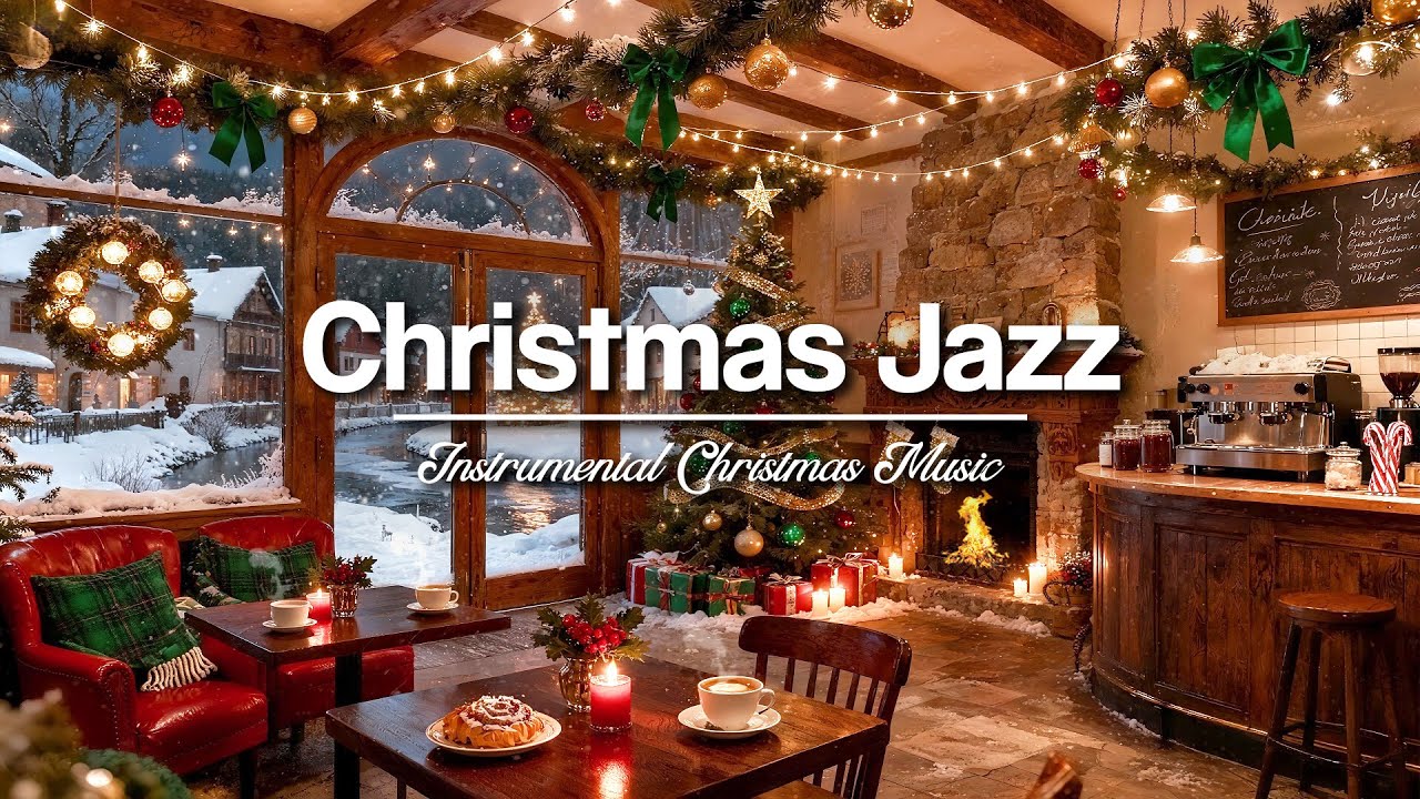 Relaxing Holiday Jazz 🎄 Cozy Coffee Shop Ambience — Instrumental ...