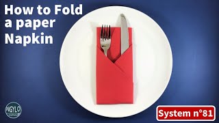 How to fold a paper napkin with two diagonal folds