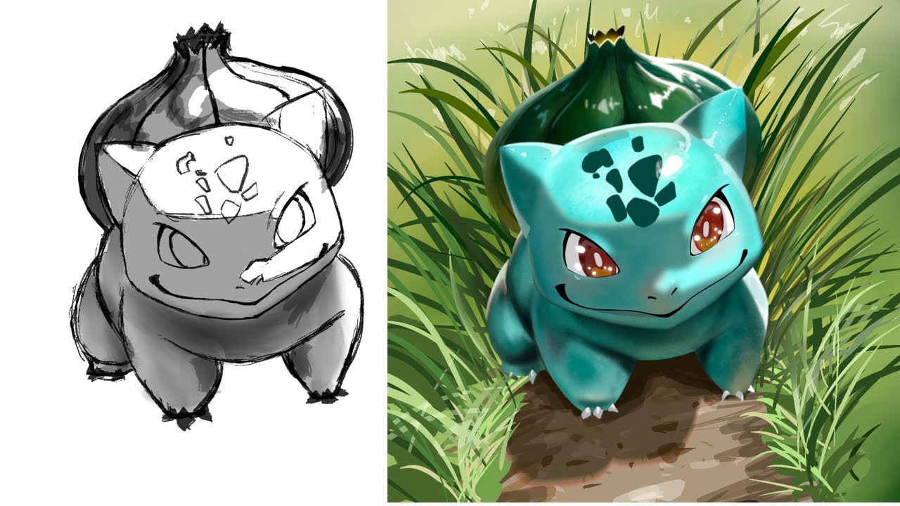 SIMPLE PROCREATE BULBASAUR TIMELAPSE WITHOUT MUSIC - YouTube
