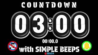 UHD/4K/2160p 3 minute  round flip clock countdown timer  alarm🔔with simple beeps by benzya 445 views 4 days ago 3 minutes, 23 seconds