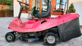 Hecht petrol lawn tractor, Unimet. Budget used lawn tractor.