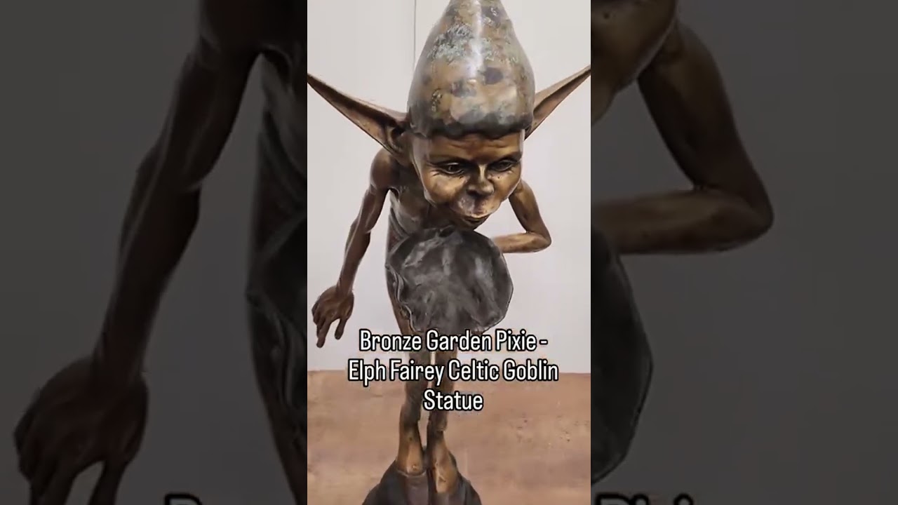 Bronze Garden Pixie - Elph Fairey Celtic Goblin Statue 