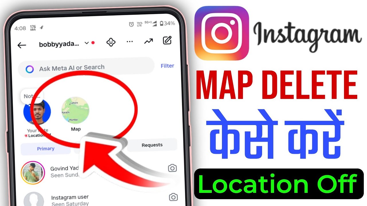 Instagram map feature kese delete kare, Instagram per apni location share hone se kaise roke