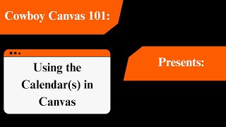 Using the Calendar in Canvas