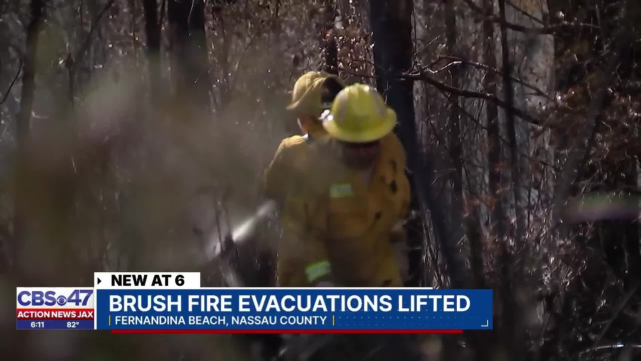 Nassau County brush fire prompts evacuations - YouTube