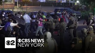 More clashes with ICE agents outside Delaney Hall on 7th night of protests
