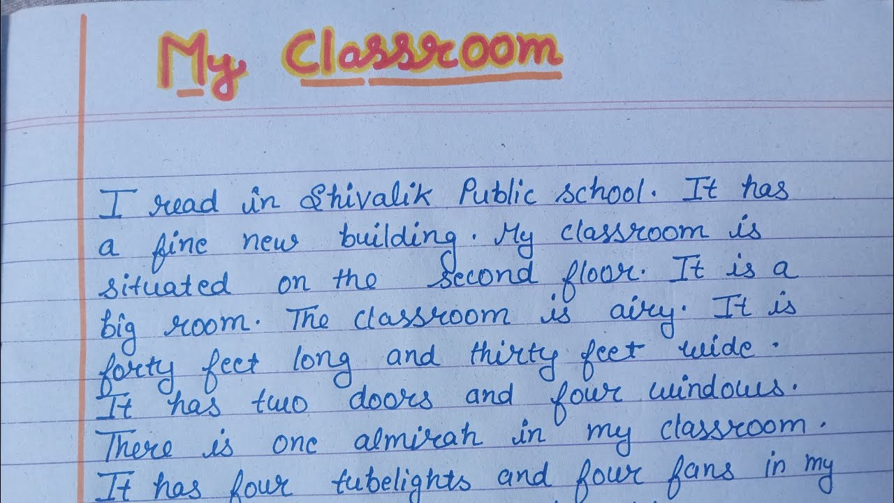 descriptive paragraph about my classroom
