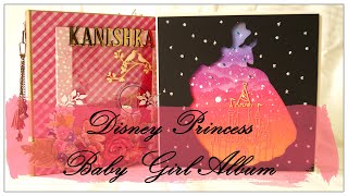 Princess Baby Girl Scrapbook Album / 3D Carriage Pop Up / First Year Record Book