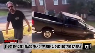 WATCH: Racist Driver Ignores Black Man's Sinkhole Warning, Instantly Regrets It