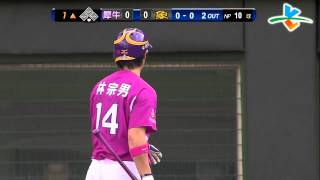 20130817 CPBL 犀牛VS象 1上 林宗男遭三振, 陳鴻文第2K,
