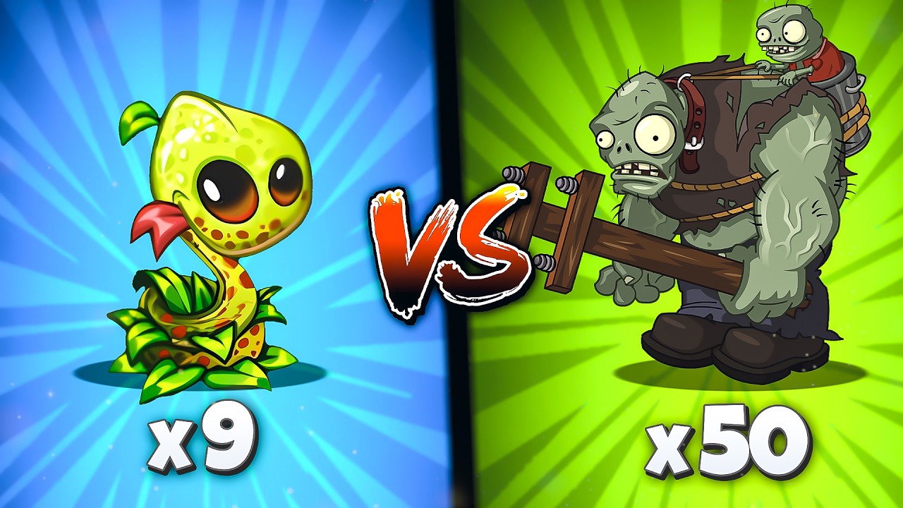 9 Plantas VS 50 Zombisteins !!! - Plants vs Zombies 2 | PARTE #2 - YouTube