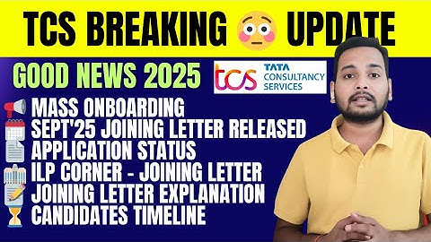 🔥TCS Joining Letter Released | Mass Onboarding | Application Status | Offer Letter, Ignite Role, ILP