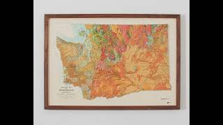 1961 Map of Washington State in 3D Raised Relief