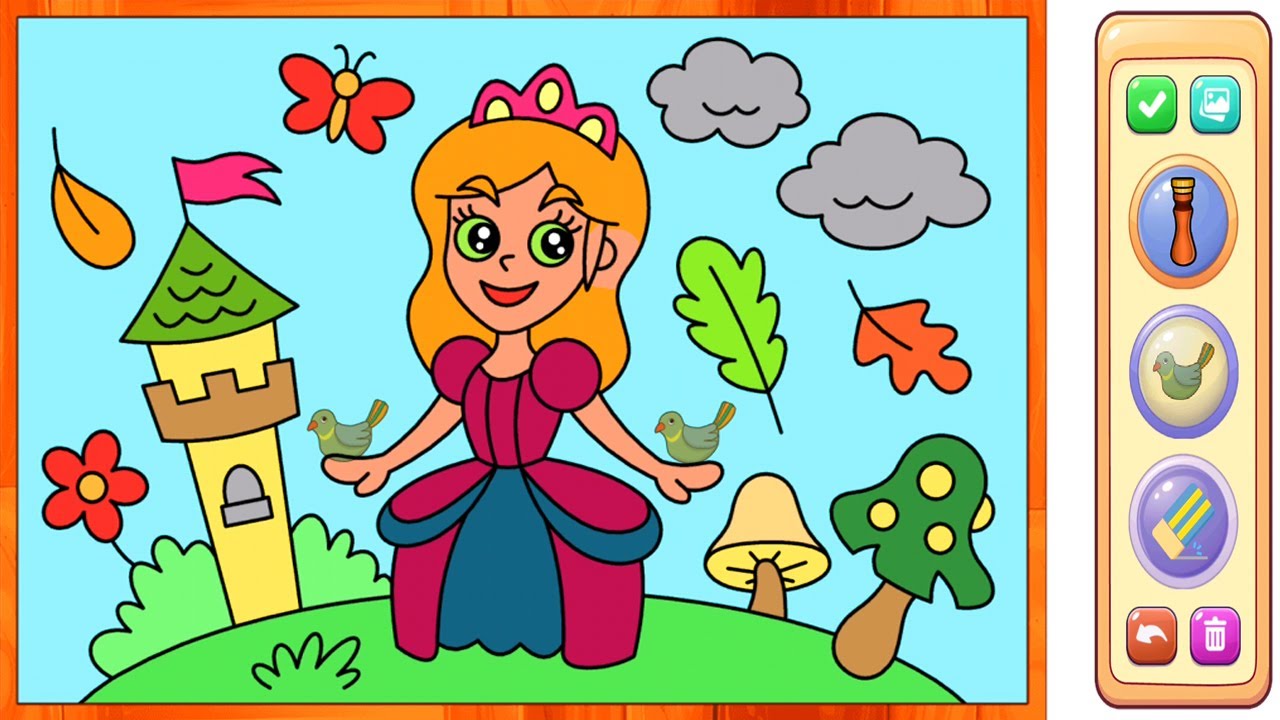 Princess 18 Painting Drawing Game For Kids Kids Game Drawing Game
