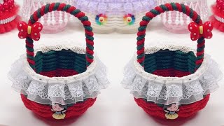 Amazing Craft Ideas Reused Waste Coffee Cup Making Mini Flower Basket For Gifts