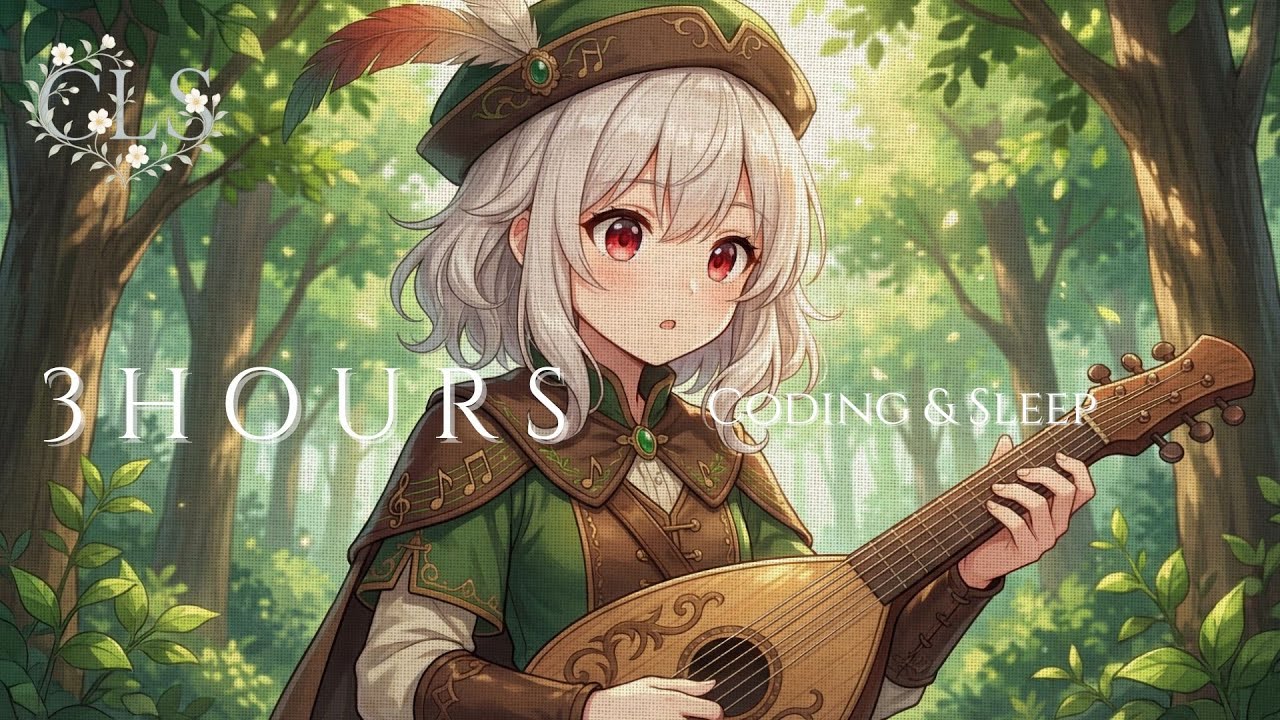 Relaxing Bard Music & Humming in the Forest | Lute, Nature Sounds for Sleep & Study