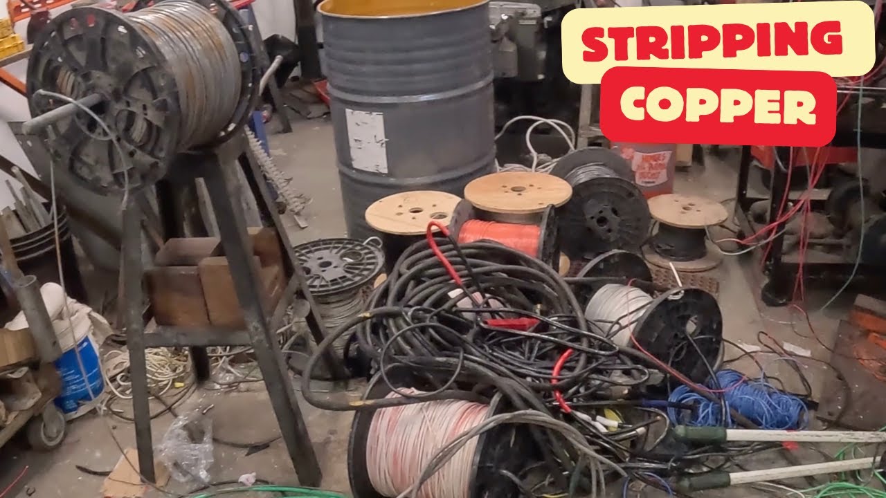 Spools Of Copper Wire Stripped With The Copper King