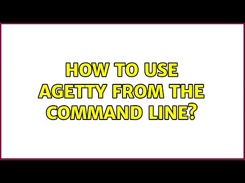 How to use agetty from the command line?