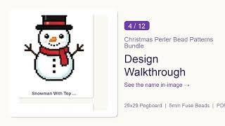 Christmas Perler Bead Patterns Bundle, 12 Designs | Full Walkthrough