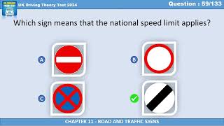 Which Sign Indicates the National Speed Limit? | UK Driving Theory Test