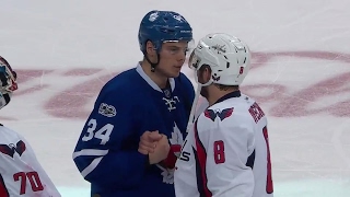 The toronto maple leafs and washington capitals exchanged handshakes
after marcus johansson’s overtime winner in game 6.