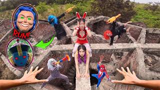 7 SPIDERMAN Vs SMILING WOMAN REAL LIFE ESCAPE 659.0 (Horror Parkour Pov Short) | Epic POV