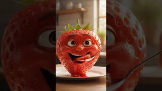 Strawberry 🍓 Eating Strawberry/#shorts #cartoonfunnyai #foodlover #food #eating #asmr #fruit